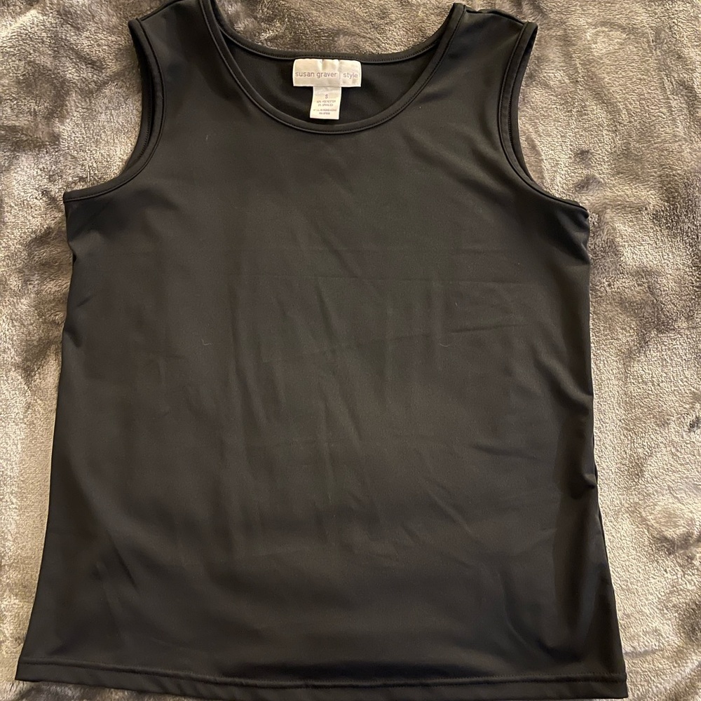 Susan Graver black tank tee